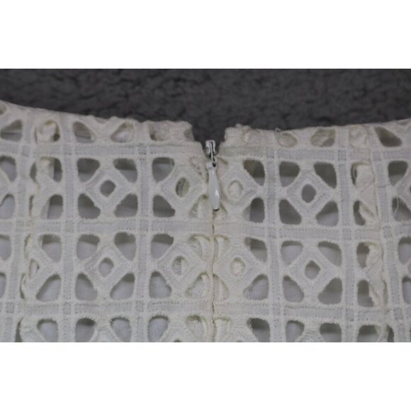 Madewell White Eyelet Dress-Size 4-Sleeveless-Lined-Pockets-Back Zip - Picture 9 of 10